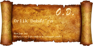 Orlik Debóra névjegykártya